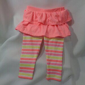 12M Garanimals leggings with ruffle top in bright colors